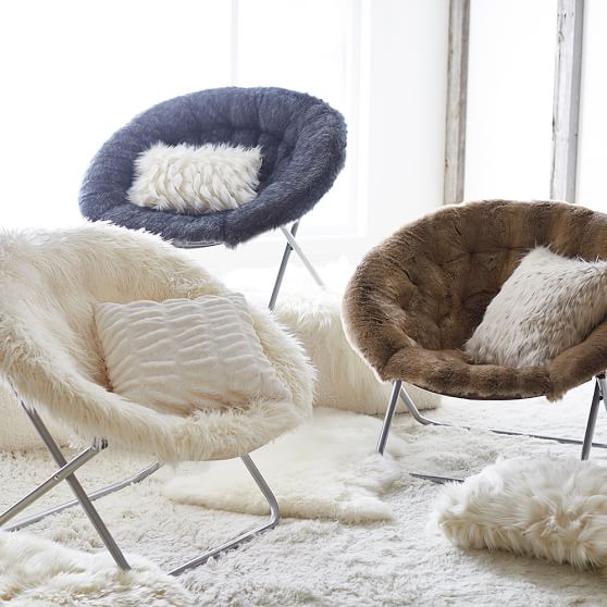 wolf faux fur hang a round chair c