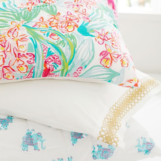 Lilly Pulitzer Organic Orchid Border Duvet Cover + Sham | PBteen