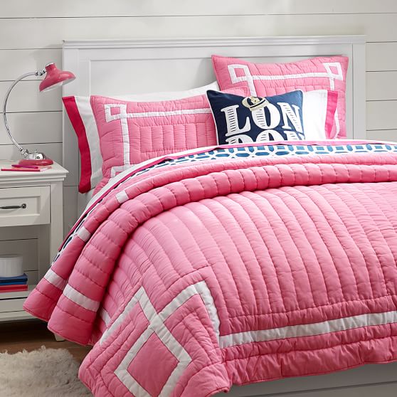 Emma Ribbon Trim Quilt + Sham | PBteen