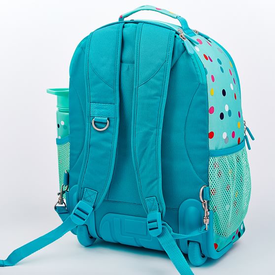 Bright Blue Cheetah Rolling Backpack For Teens | Pottery Barn Teen