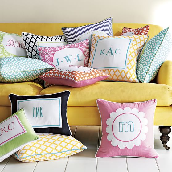 monogram pillow