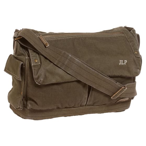 Solid Canvas Green Messenger Bag by Bed Stu | Pottery Barn Teen