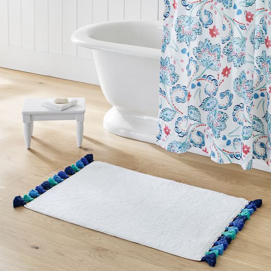 Tassel Border Bath Mat Pottery Barn Teen