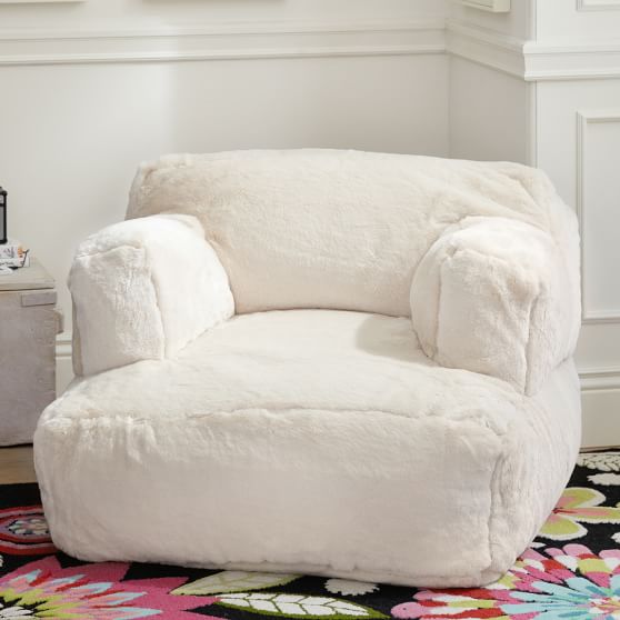 Ivory Polar Bear Faux-Fur Eco-Lounger | Pottery Barn Teen