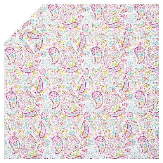 Pink Swirly Paisley Teen Duvet Cover Sham Pottery Barn Teen