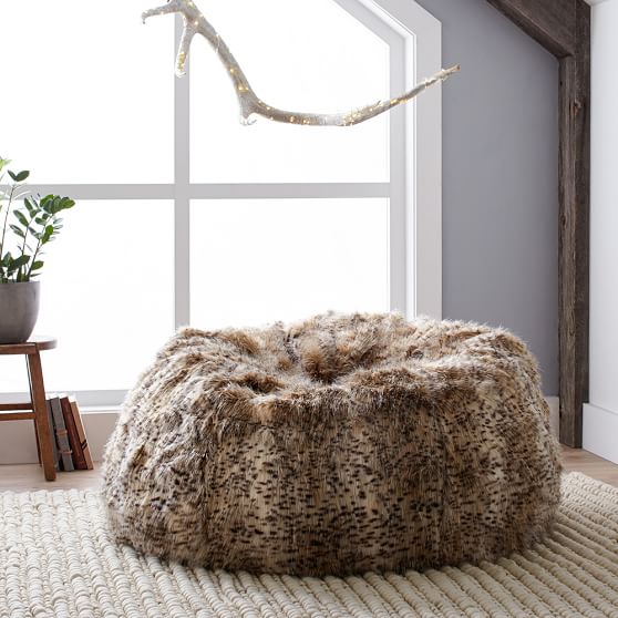 Lynx Faux Fur Bean Bag Chair Pottery Barn Teen