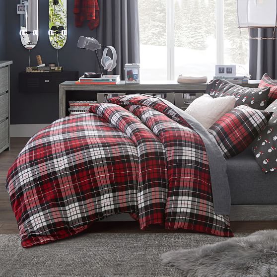 Classic Plaid Organic Flannel Duvet Cover Sham Pottery Barn Teen