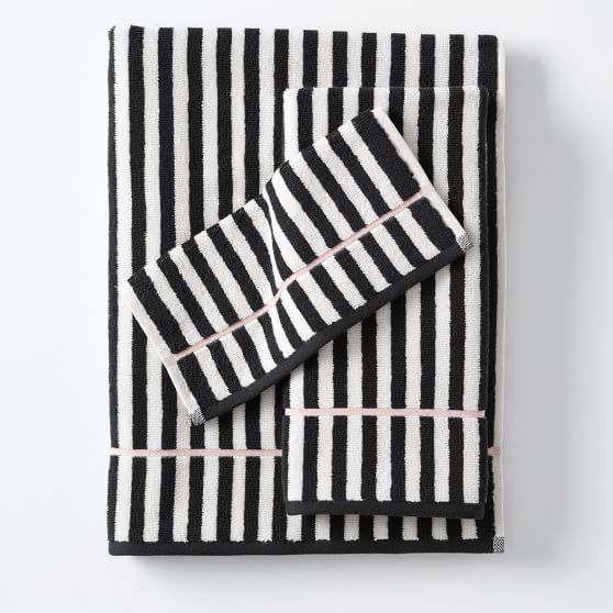 black striped towels